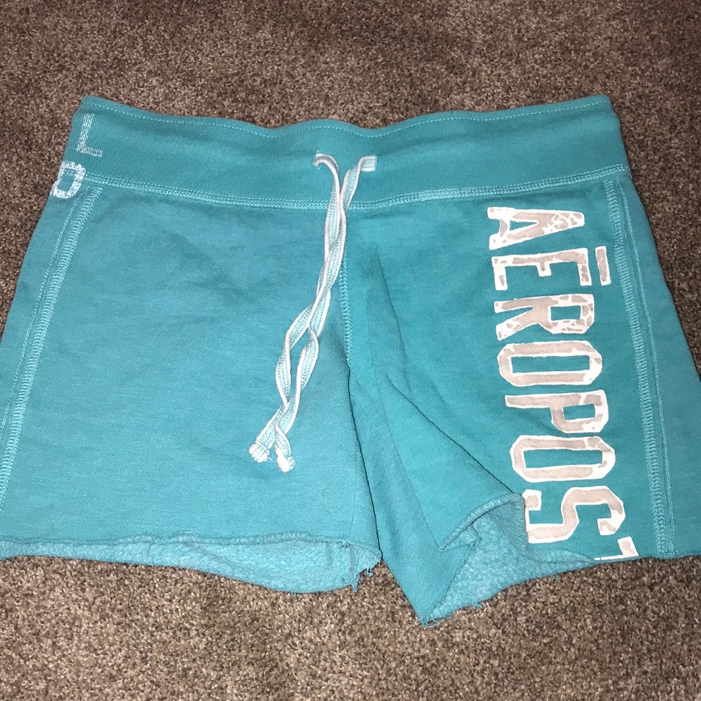 blue aeropostale cutoff shorts